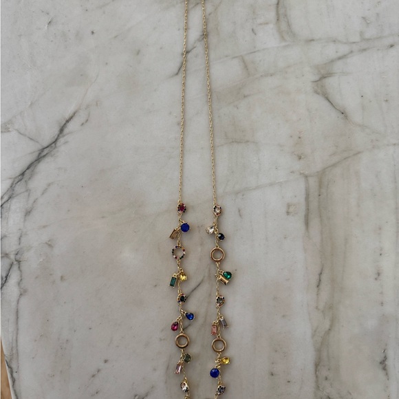 Talbots Gold Necklace with Multicolor Gemstones - Picture 5 of 5